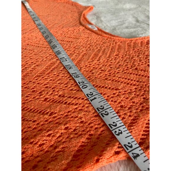 Hollister Knit Top Orange Open Stitch Short Sleeve Casual Everyday Summer - Picture 4 of 8